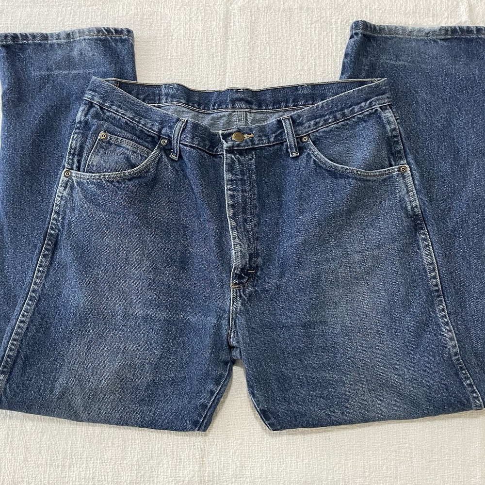 Wrangler Jeans Mens 38x30 Blue Five Star Premium Straight American Denim 96501MR